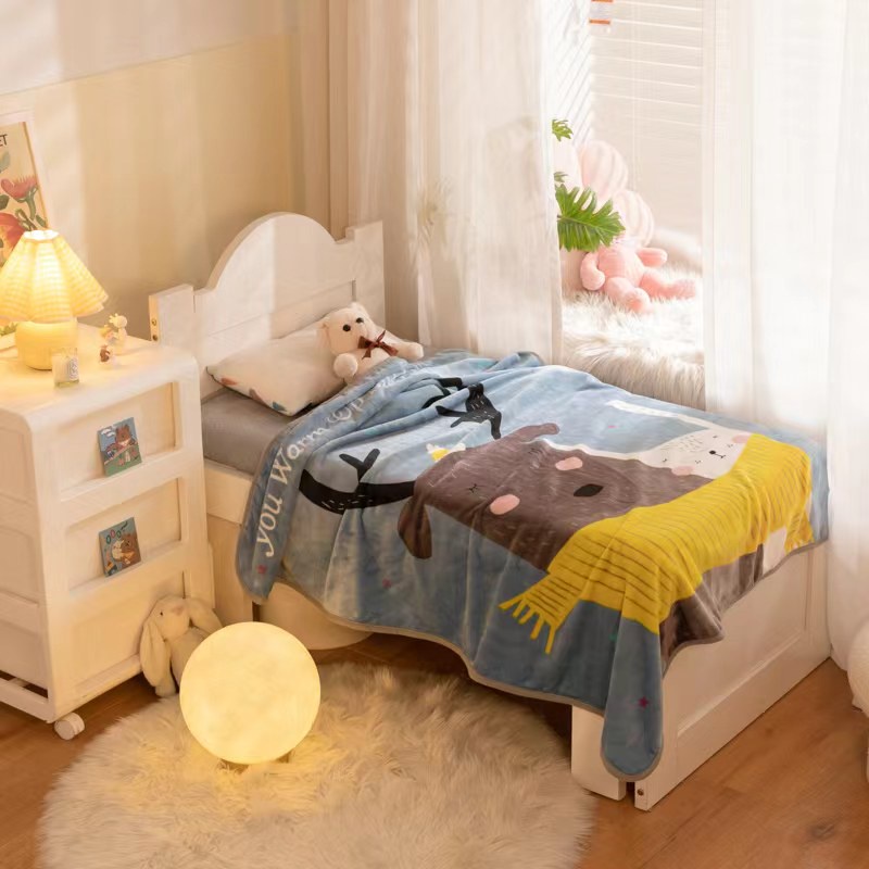 Chăn Siêu Mềm Họa Tiết Động Vật Hoạt Hình Đáng Yêu Cho Bé