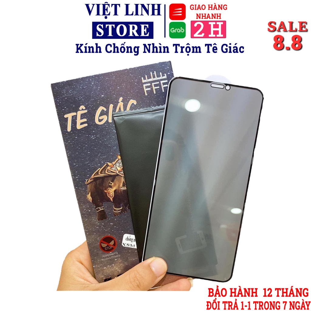 Kính chống nhìn trộm tê giác, kính cường lực đầy đủ mã từ iPhone 6P-->Iphone12 mini/promax - Việt Linh Store