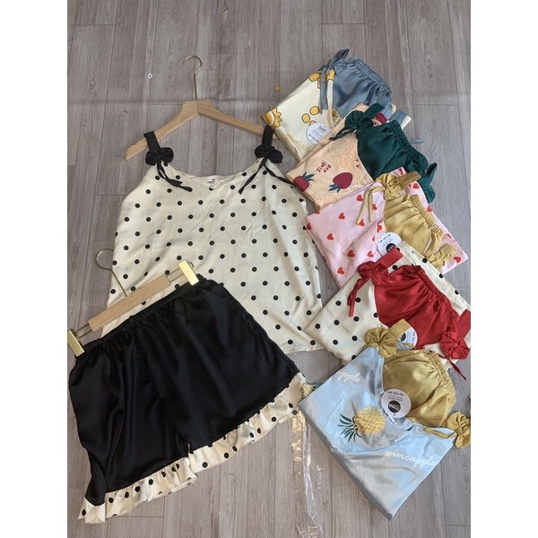 Bộ Lụa Satin Dây Nơ Siêu Xinh | BigBuy360 - bigbuy360.vn