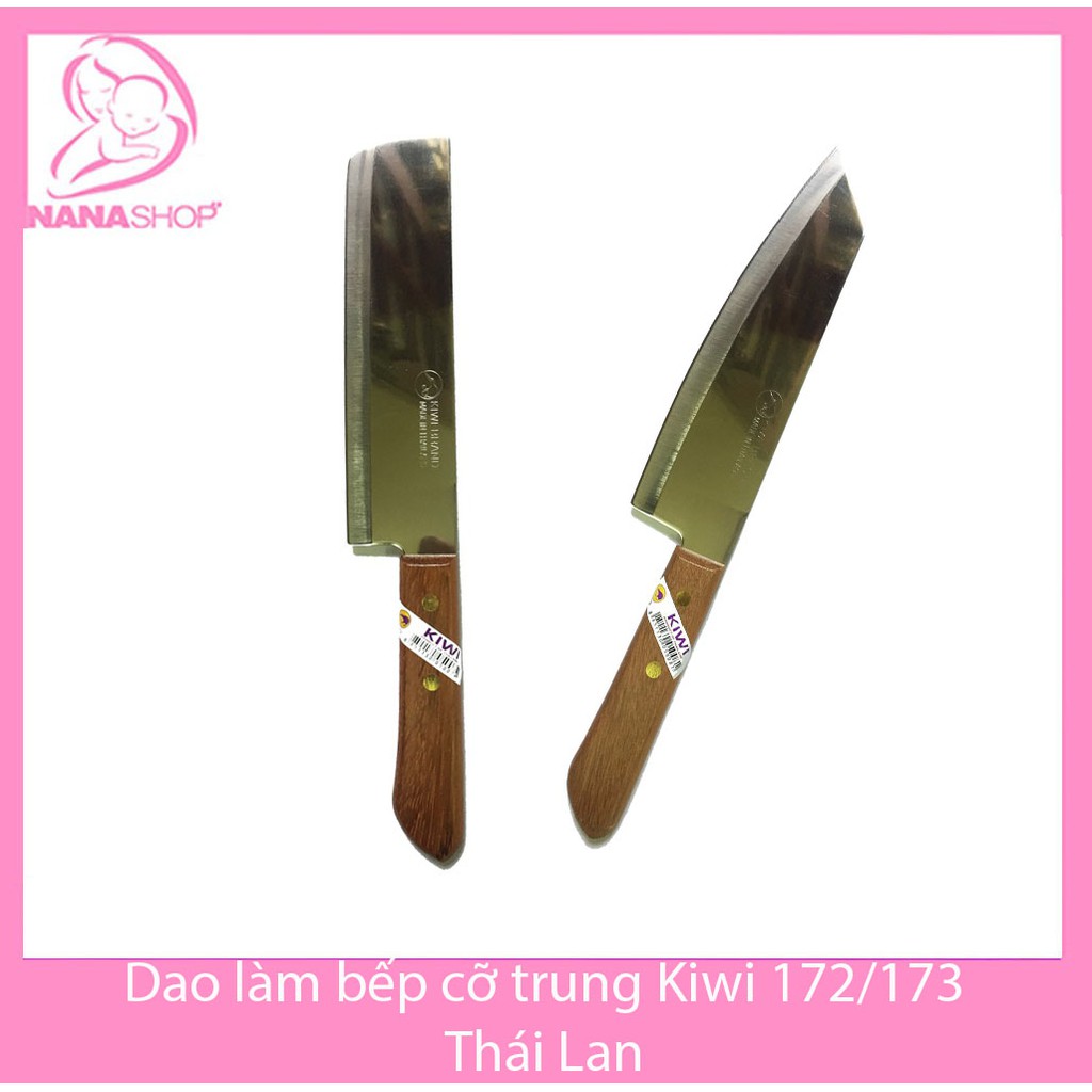 [Chính hãng có bảo hành] Dao làm bếp nhỏ cán gỗ Kiwi Thái Lan MS172-173
