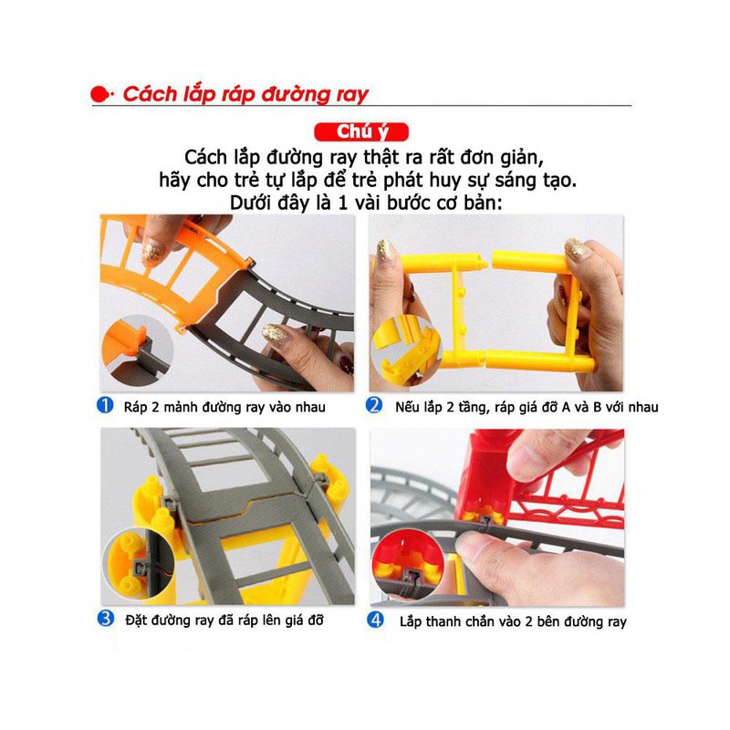 Bộ đồ chơi lắp ráp đường ray xe ô tô sinh động cho bé