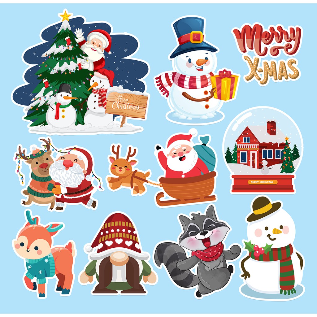 Sticker Trang Trí Noel Mã 01 - Sticker Dán Mũ Bảo Hiểm , Hình Dán Trang Trí Laptop , Điện Thoại Chất Liệu Chống Nước
