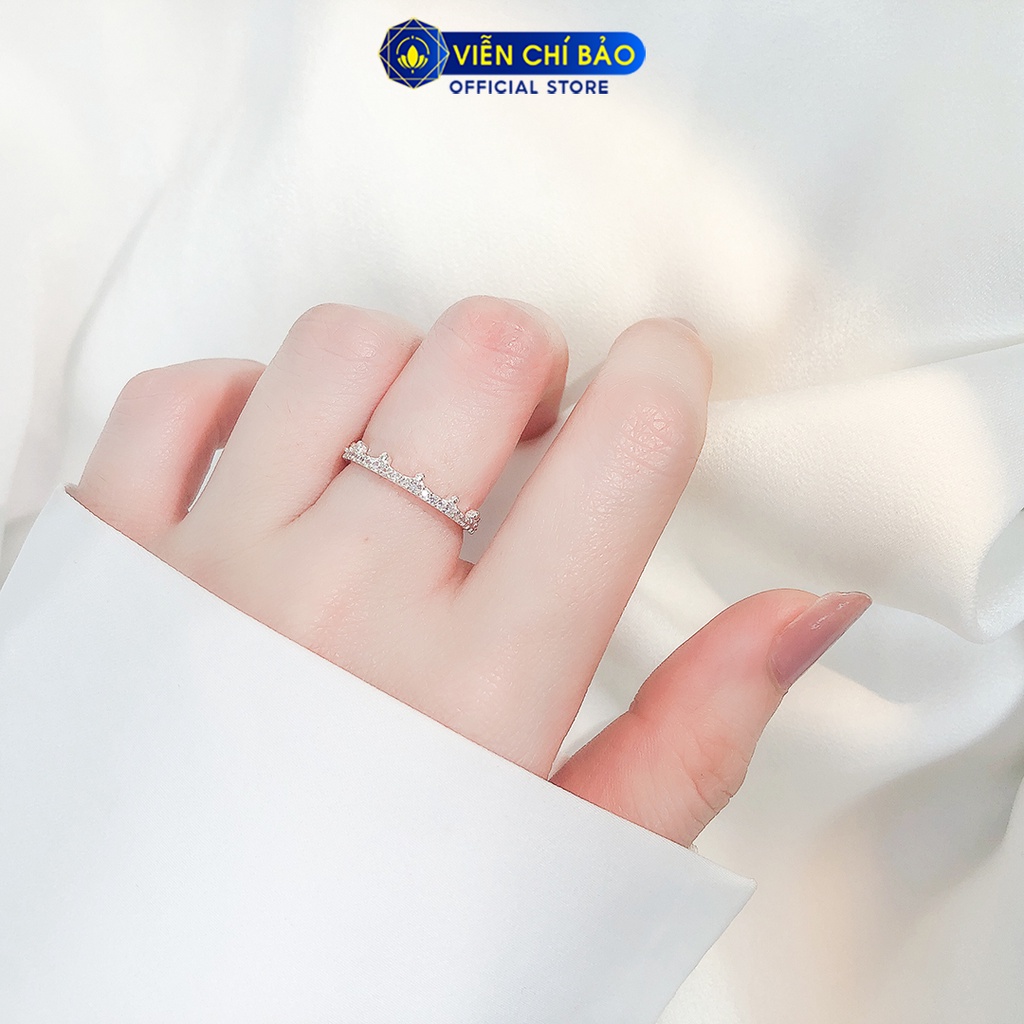 Nhẫn bạc nữ Queen Crown Vương miện đính đá chất liệu bạc 925 thời trang phụ kiện trang sức nữ Viễn Chí Bảo N400597