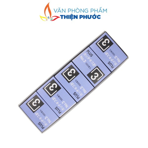 Kim bấm giấy số 10 số 3 Plus - Hộp 1000 kim THIỆN PHƯỚC
