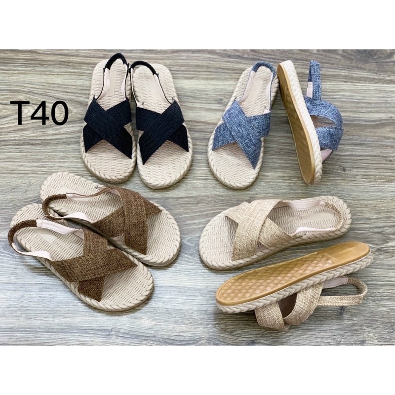 Sandal nữ đế giả cói, sandal nữ, sandal quai chéo nữ MAILIAA quai chéo vải mềm đi biển, đi học, đi chơi