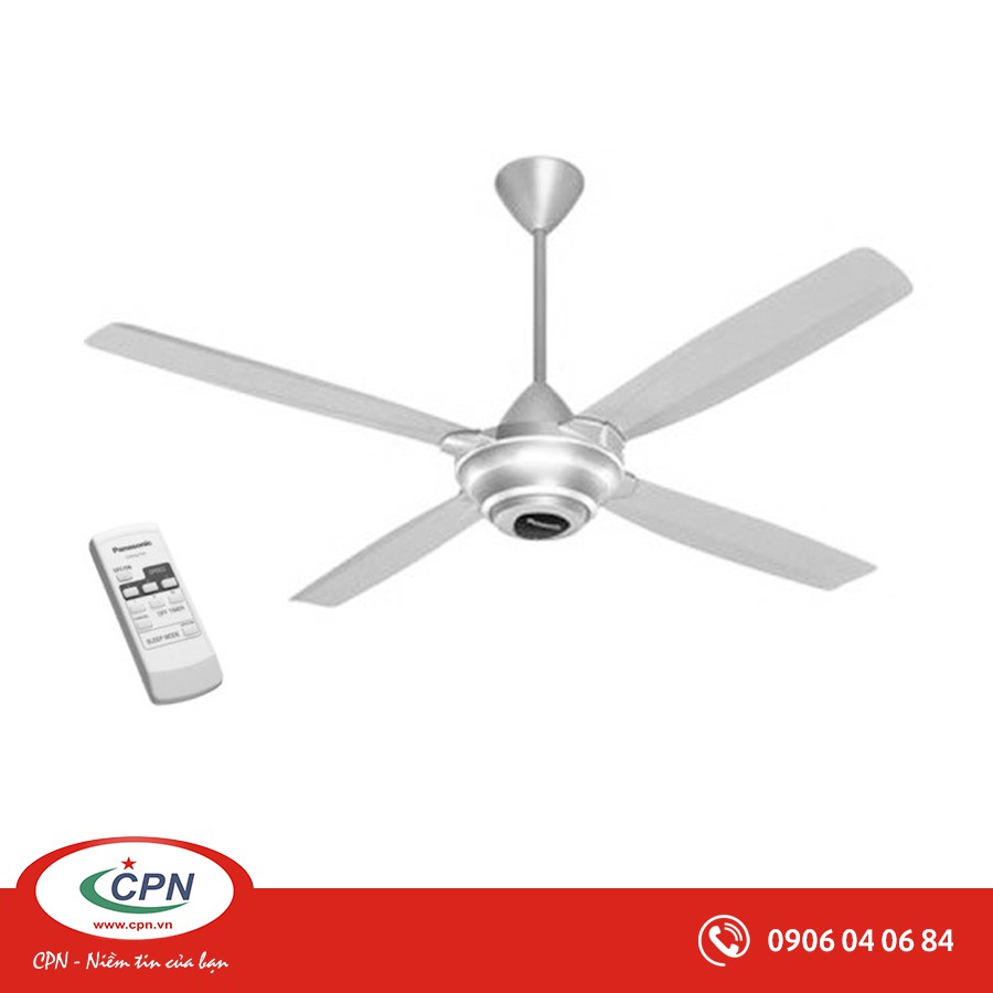 Quạt trần Panasonic có khiển F56MZG (ti dài, 3 cấp gió, 64W, hẹn 1,3,6h chế độ gió theo nhịp, F-56MZ