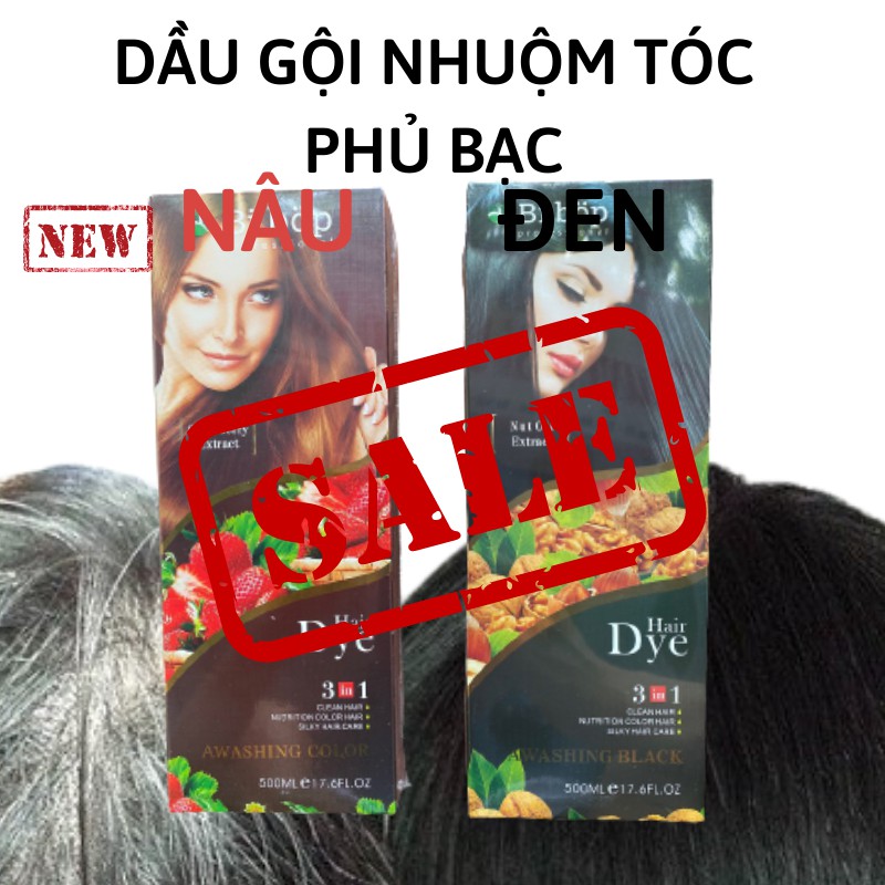 [ FREE SHIP ] DẦU GỘI PHỦ BẠC ĐEN TÓC, DẦU GỘI PHỦ BẠC NÂU TÓC. GỘI 1 LẦN ĐEN TÓC GỘI 1 LẦN NÂU TÓC