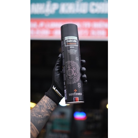 Xịt dưỡng sên Senfineco Chain Lube Professional mỡ bò xanh 9941 650ml