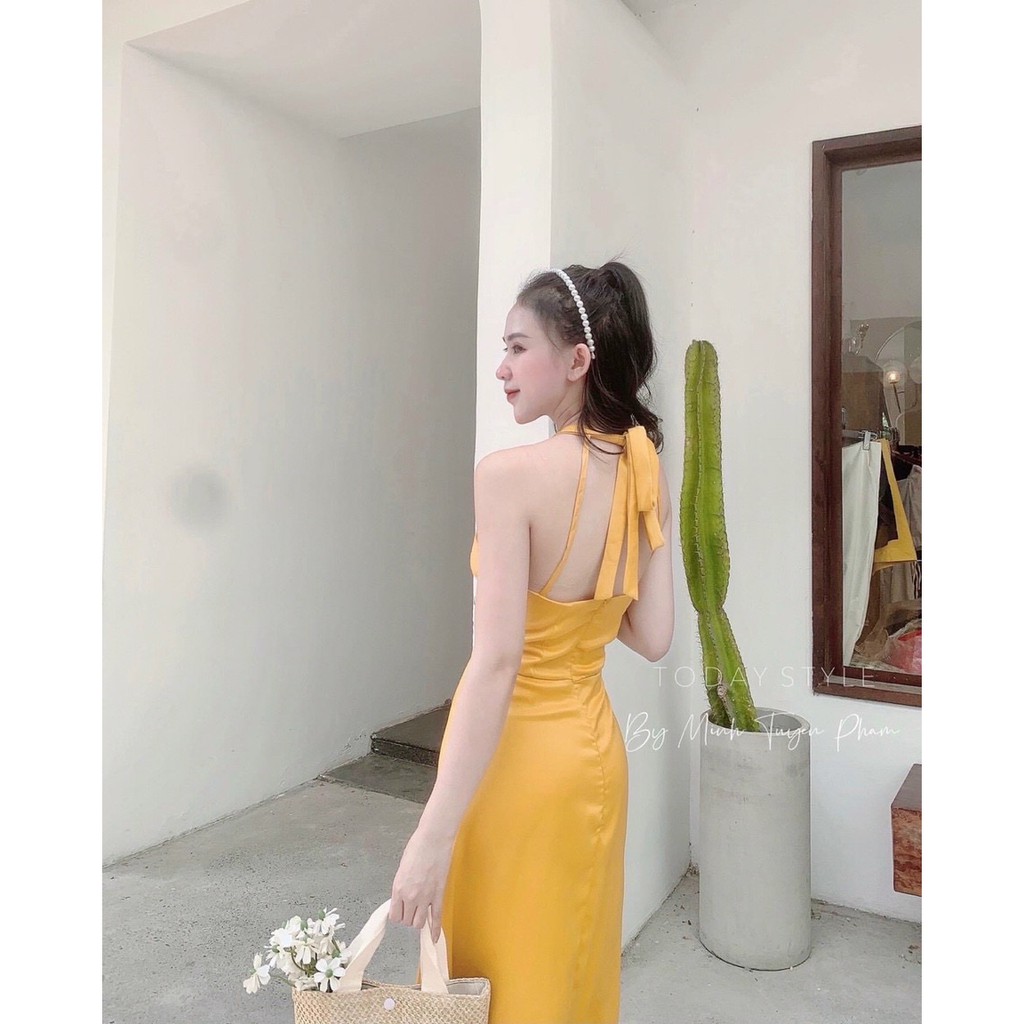 ĐẦM MAXI CỔ YẾM XẺ TÀ