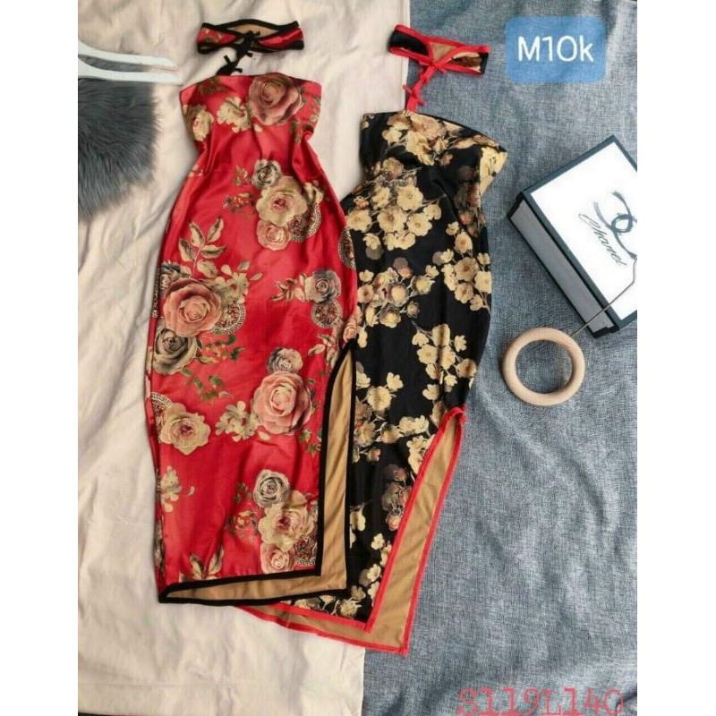 sườn xám sexy đen