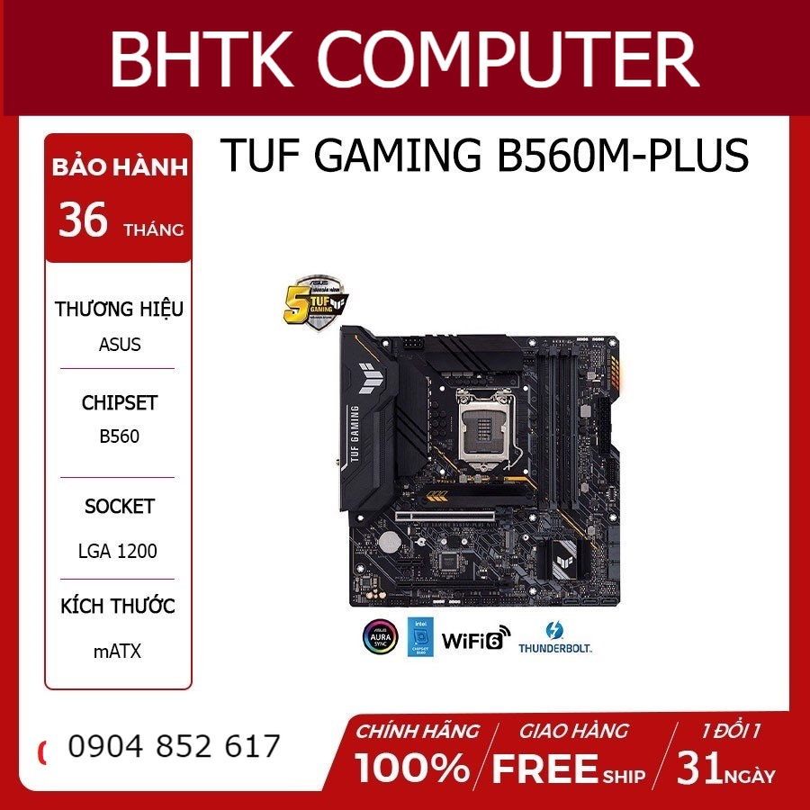 Mainboard ASUS TUF GAMING B560M-PLUS socket 1200 đẳng cấp gaming