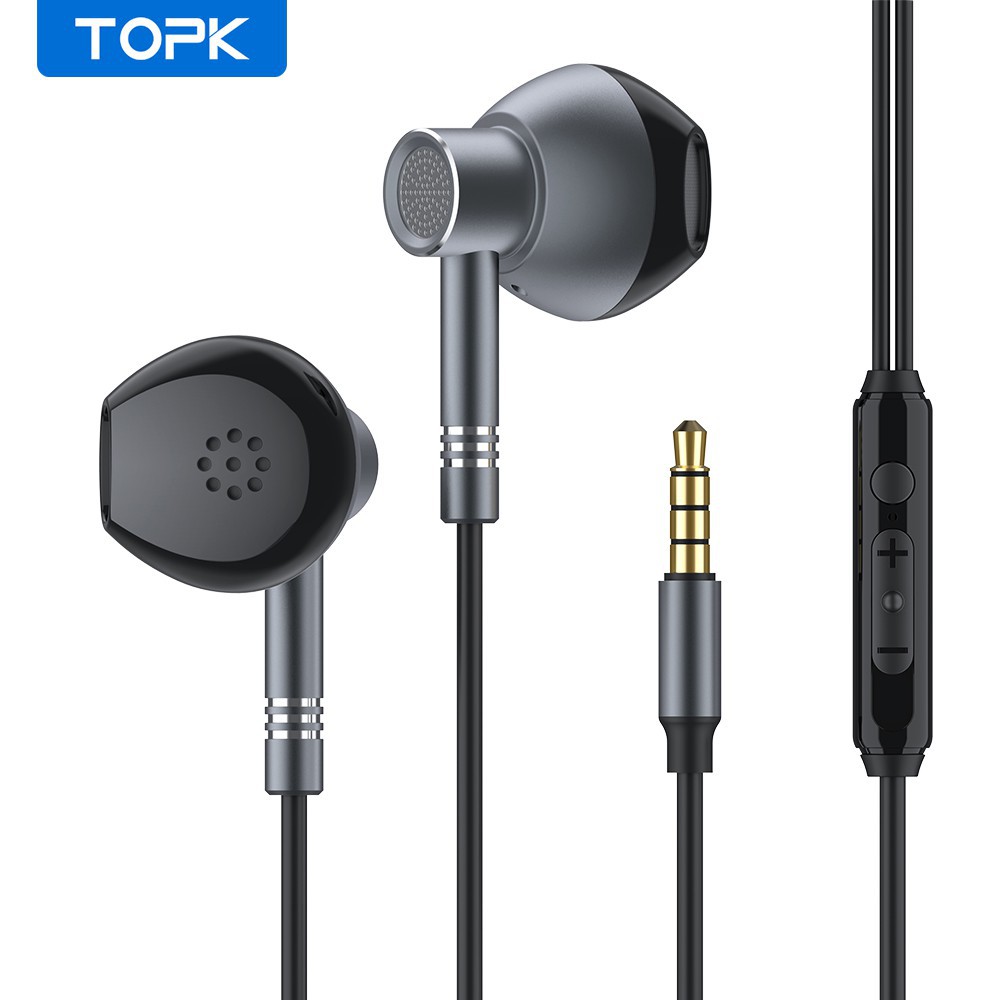 Tai Nghe Topk F35 Vỏ Kim Loại Nhét Tai Có Dây Âm Thanh Stereo