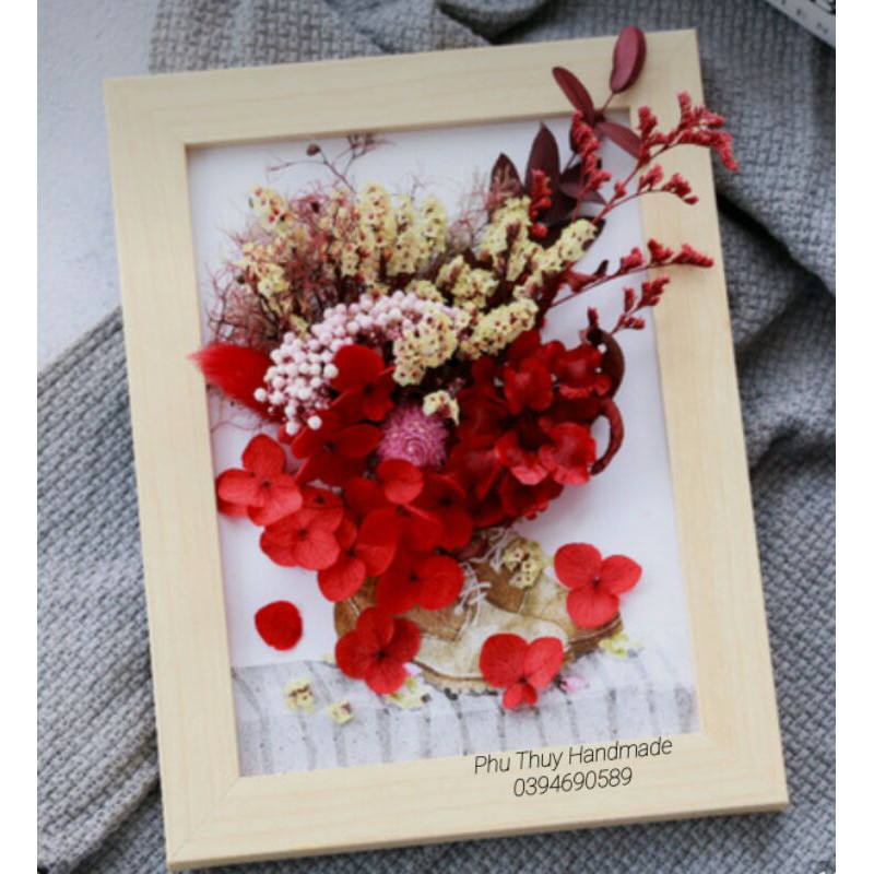 Tranh hoa khô handmade cực độc lạ xinh xắn thích hợp làm quà tặng