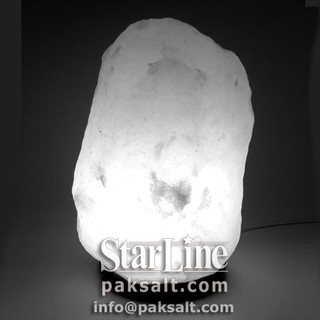 Đèn đá muối Himalaya màu trắng nhập khẩu Pakistan thanh lọc không khí, phong thủy tài lộc, trang trí nhà cửa
