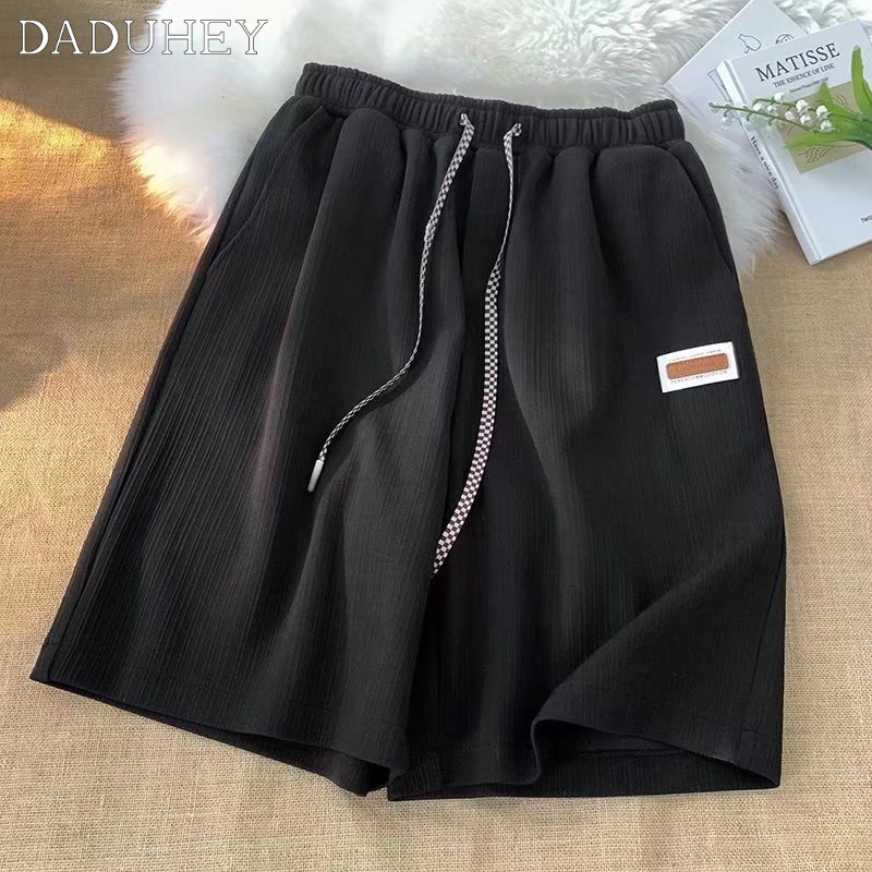 DaDuHey Men's Summer Casual Shorts Ins Fashion Brand Solid Color Simple Loose Straight Drooping Five-Point Sports Pants
