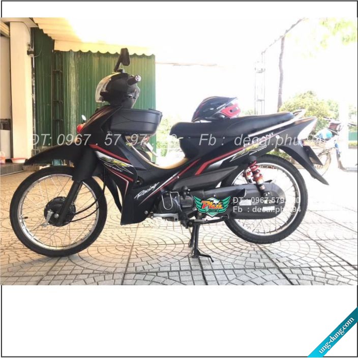 Tem Elegant đỏ đen nhám (B)