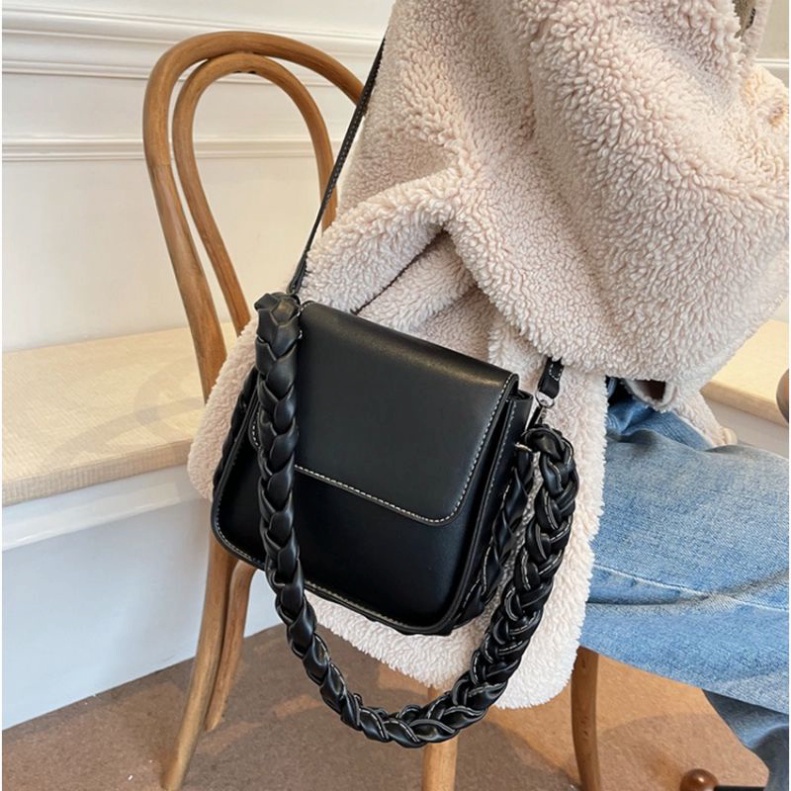 0Túi đeo vai kẹp nách, túi đeo chéo nữ dây đan dễ thương đi chơi phong cách Hàn Quốc