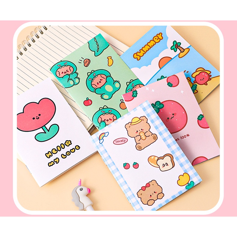 Sổ Tay Mini Siêu Dễ Thương - Sổ Tay Ghi Chú Hàn Quốc - Nhiều Mẫu Bìa - Có Dòng Kẻ