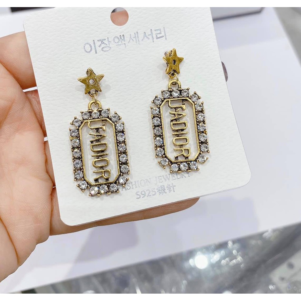 VC157 Vòng cổ và khuyên tai D421 thương hiệu 2 tầng độc lạ
