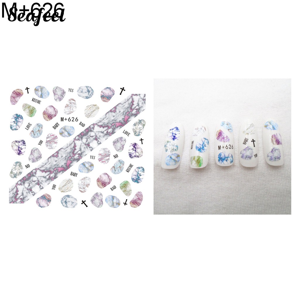 SF Animal Heart Star Bee Flower Nail Sticker Water Transfer Art Decor