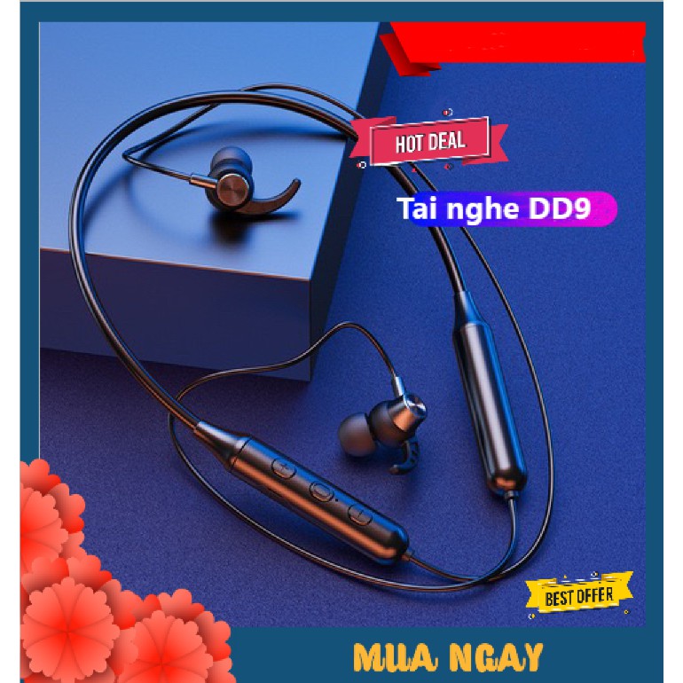 X-ONE SHOP Tai Nghe Bluetooth Thể Thao Âm Thanh Siêu Hay DD9 Super Bass Chống Nước, Có Nam Châm Dính Có Mic Đàm Thoại