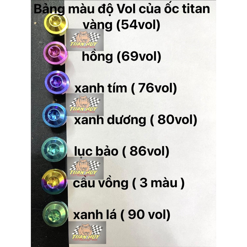 Ốc Titan Gr5 10li23 10li30 10li40 10li60 10li70 mẫu mới Probolt Salaza