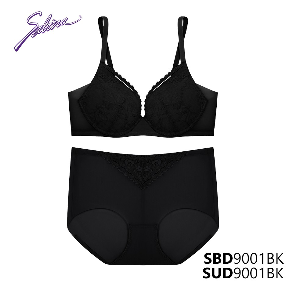 Combo Áo Lót Mút Mỏng Cup Lớn Phối Ren Và Quần Đồng Bộ Màu Đen Hoặc Da Perfect Bra By Sabina SBD9001+SUD9001 | BigBuy360 - bigbuy360.vn