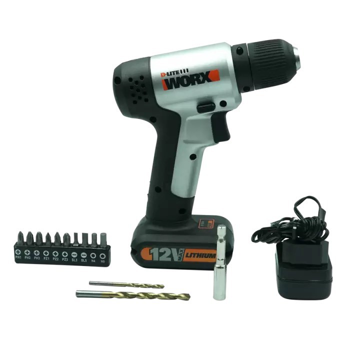 Chính hãng - Máy khoan vặn vít dùng pin Li-ion 12V - 15Nm Worx Orange WX104.2 / WU104