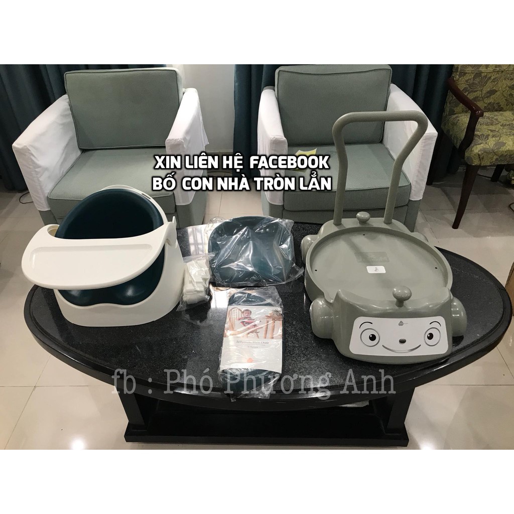 Ghế ăn dặm đa năng cho bé Jellymom Jelly Mom nhập khẩu Hàn Quốc kiêm xe đẩy xe kéo xe tập đi tập đứng kiêm ghế tập ngồi
