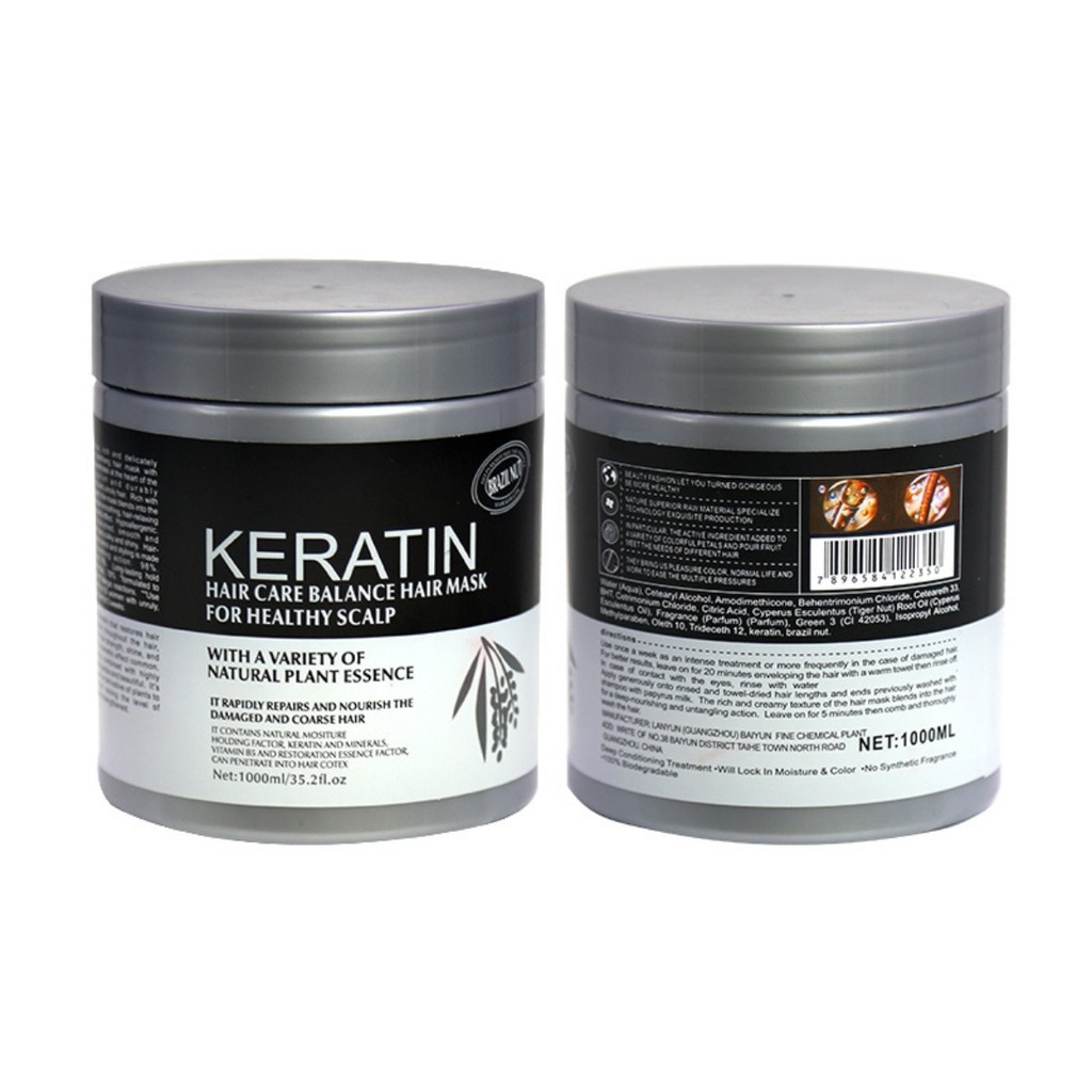 Kem ủ tóc KERATIN COLLAGEN 1000ML BRAZIL NUT - Ủ hấp tóc cân bằng KERATIN tự nhiên, hương thơm nước hoa