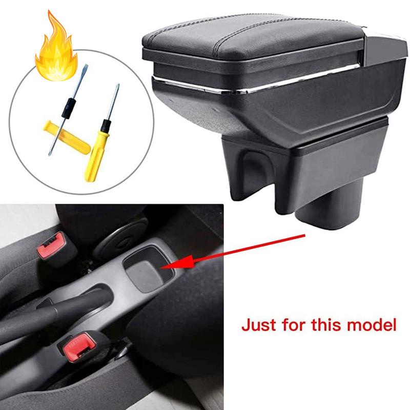 Hộp da PU đựng vật dụng gắn bệ tì tay xe hơi Suzuki Swift 2005-2019