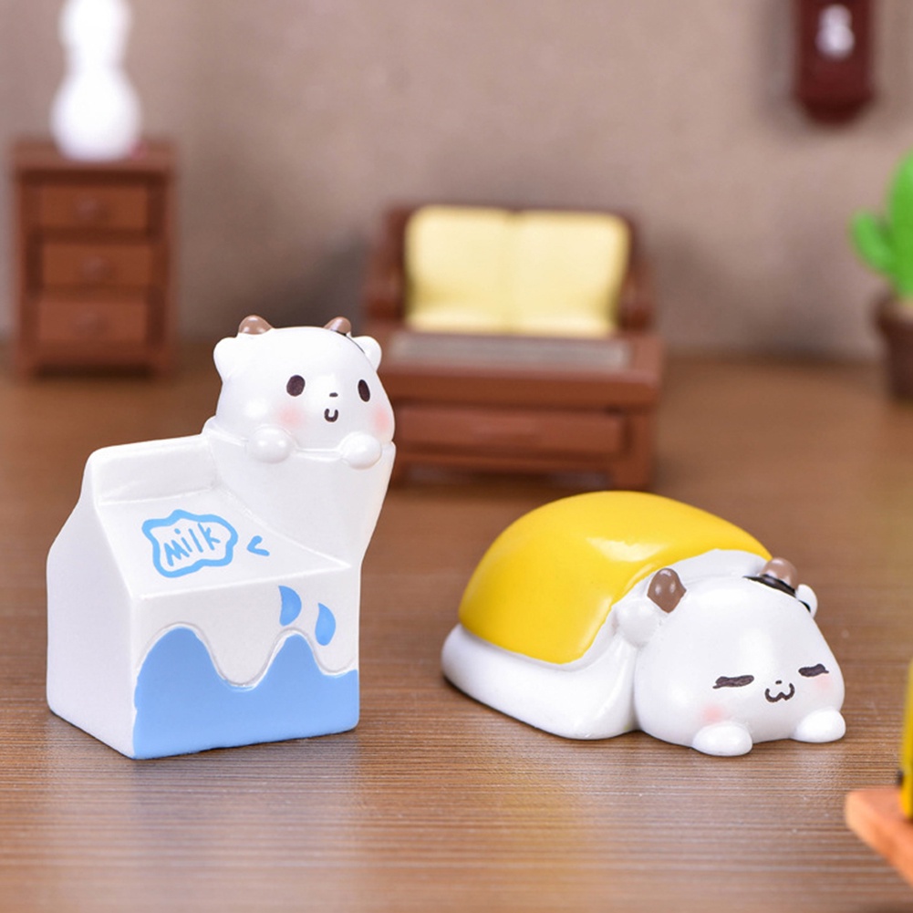 【SPP】DIY Cute Cartoon Cows Micro-landscape Resin Ornament Garden Succulent Decoration