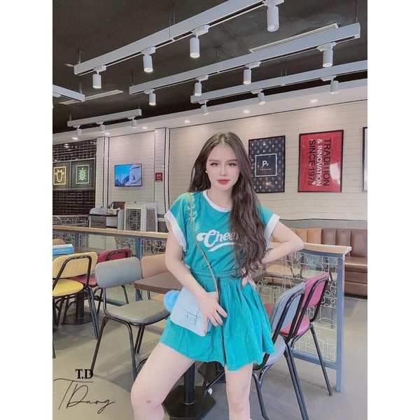 SNU409 - BỘ ĐÙI NỮ CHEERS QUẦN VÁY CỔ VIỀN