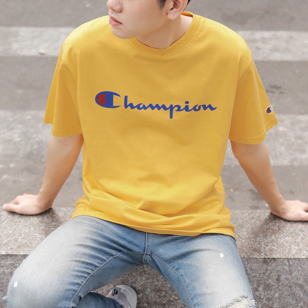 ÁO THUN CHAMPION BIG LOGO CHỮ IN MÀU VÀNG | WebRaoVat - webraovat.net.vn