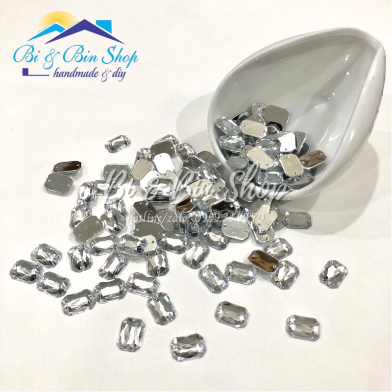 Đá Kết Chữ Nhật Đính Kết Trang Phục Thời Trang, Làm Phụ Kiện Handmade