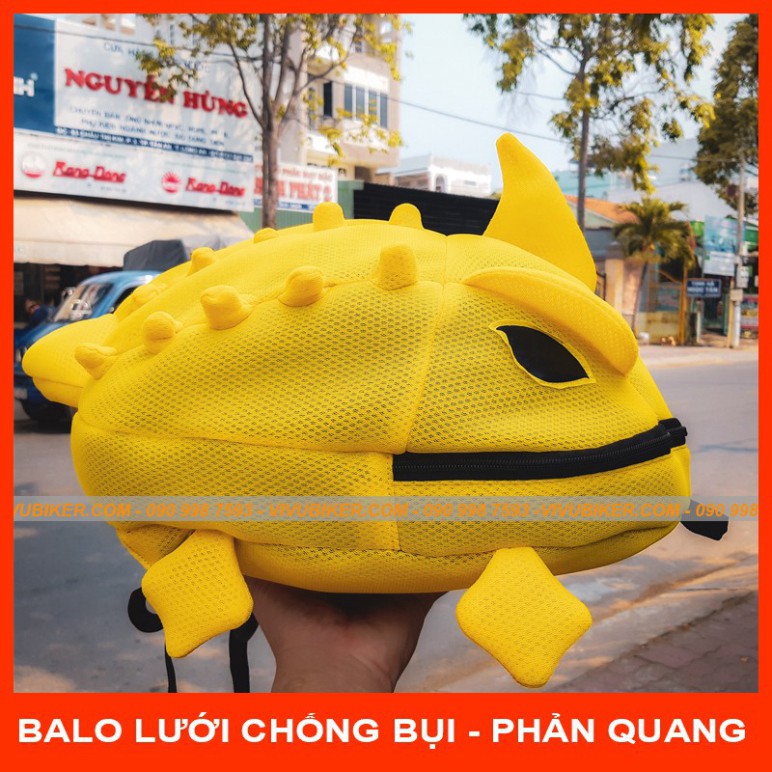 KHO SG-  HOT - Balo hình dạng Khủng Long lưới màu nâu đựng fullface, mũ 3/4, đi phượt siêu cute - Balo rồng đủ màu sắc p