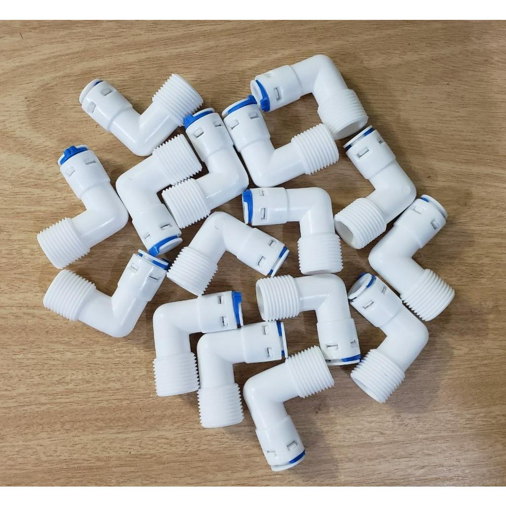 Combo 2 Cút Nối Nhanh Ren 17 Dây 6mm (Cút Góc Nối Bơm Máy Lọc Nước RO)