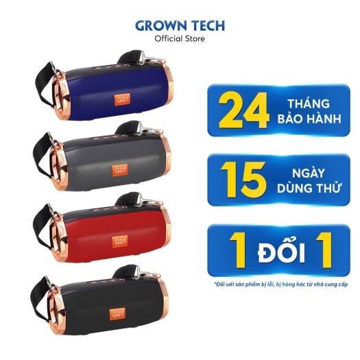 Loa bluetooth không dây GrownTech ET 805 bass mạnh vỏ thép chống nước tặng dây đeo