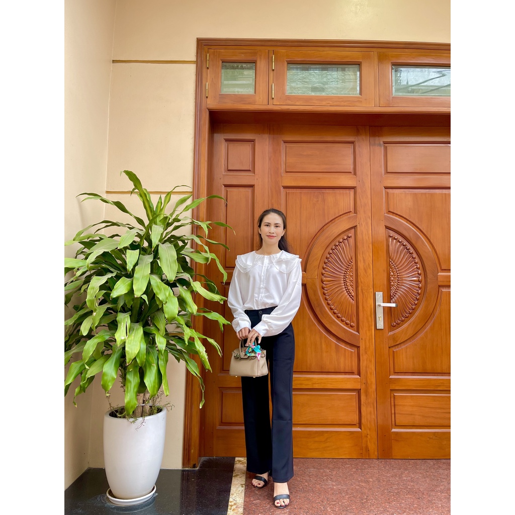 Áo Sơ Mi Nữ CỔ REN BÈO xinh xắn mặc đi làm đi chơi ASM04