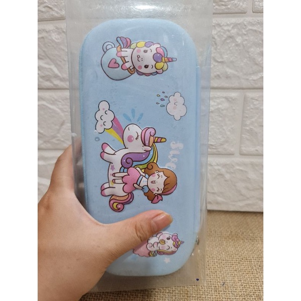 Hộp viết 3D chống shock kỳ lân cầu vồng xanh