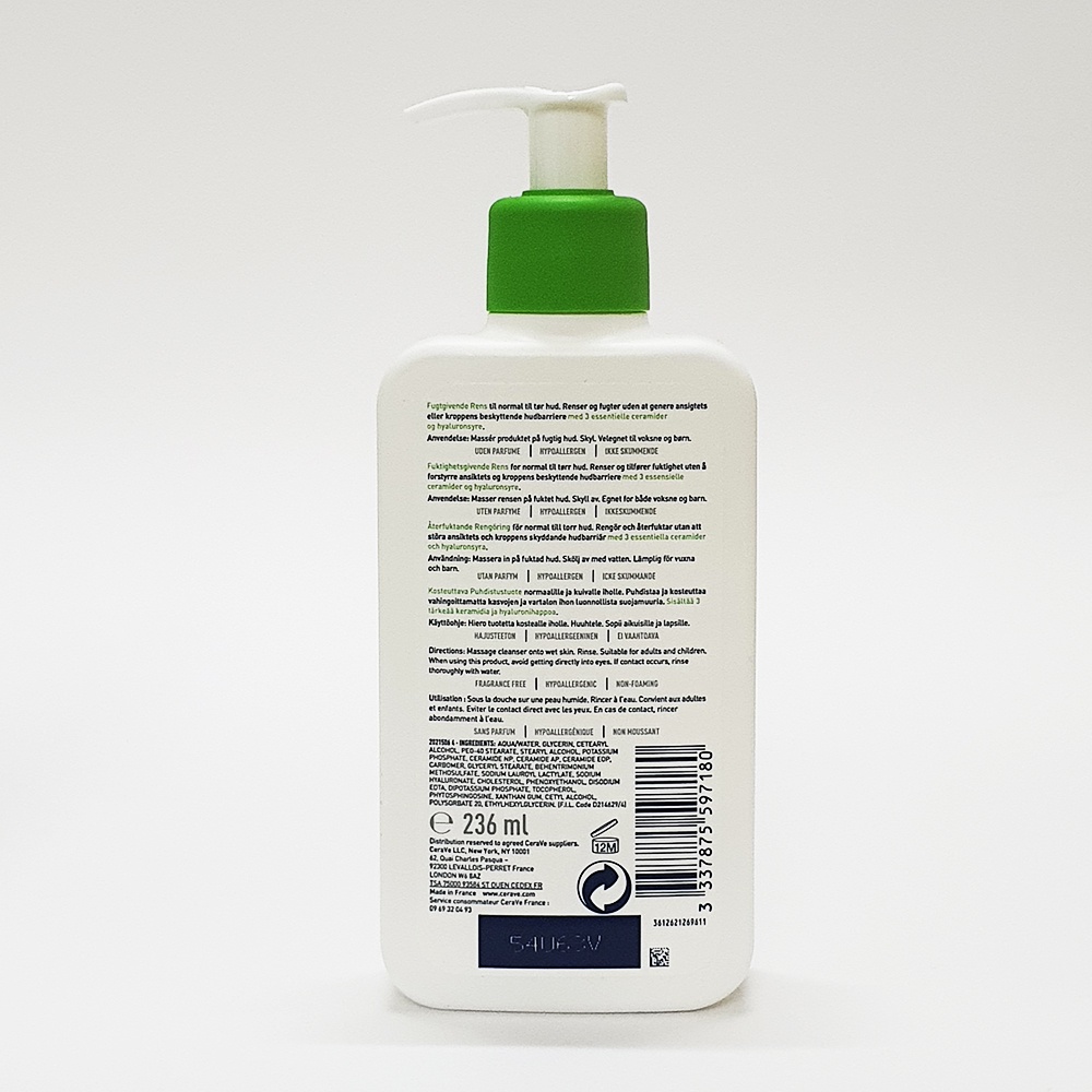 Sữa rửa mặt Cerave Foaming Facial Cleanser 236ml Cho Da Dầu &amp; Da Khô bản Pháp