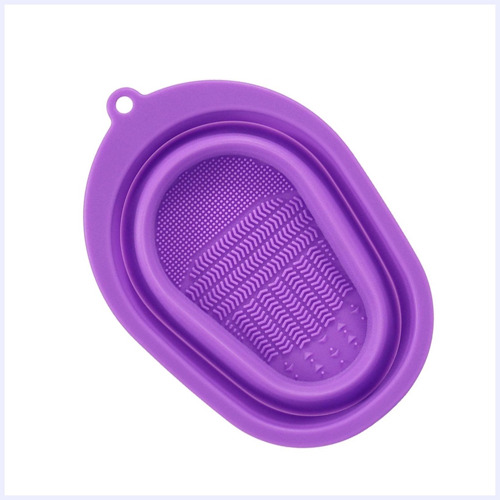 Miếng silicon làm sạch cọ trang điểm có thể thu gọn tiện lợi, miếng làm sạch mỹ phẩm, bông tẩy trang