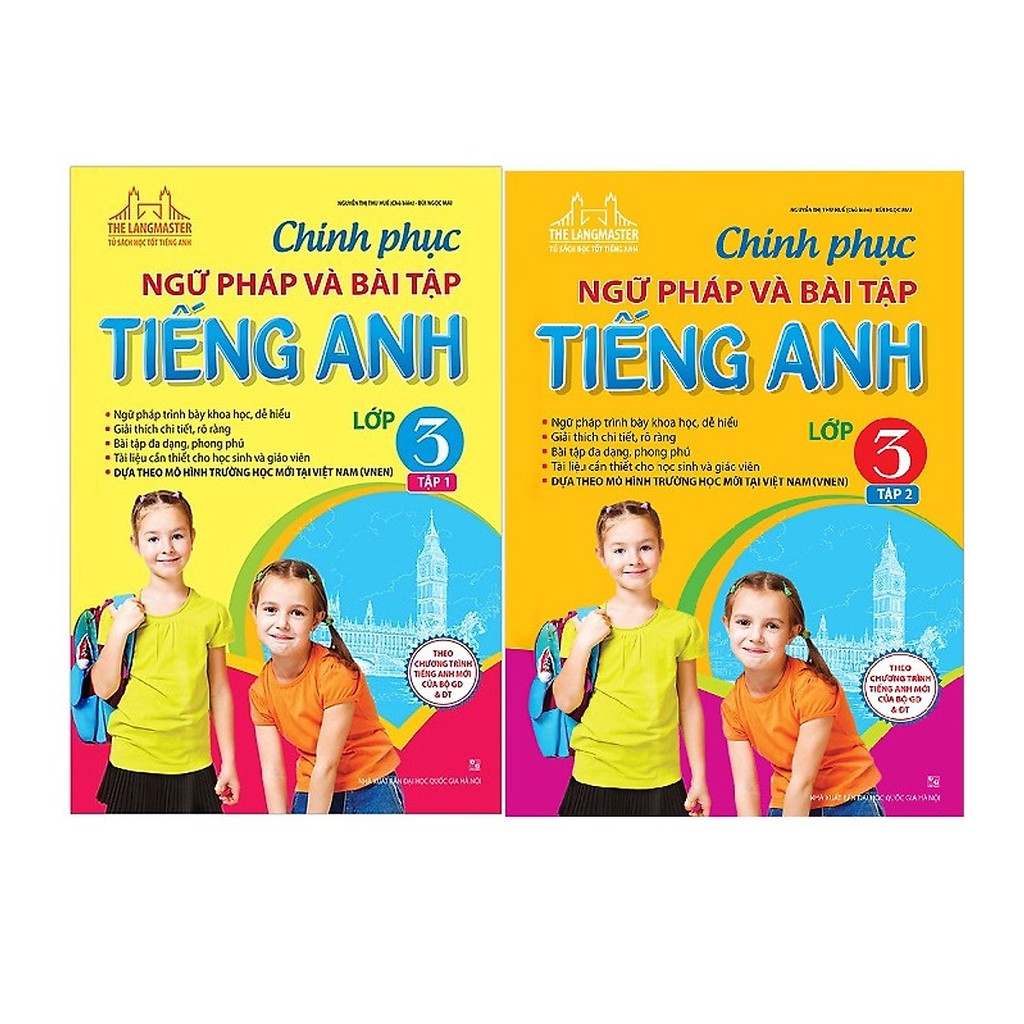 Sách - Bộ Chinh phục ngữ pháp và bài tập tiếng Anh lớp 3 - Tập 1 + tập 2 (tái bản 01)