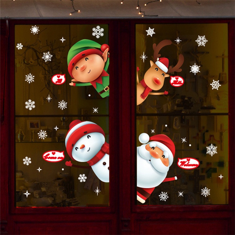 Giấy dán tường 20*30cm họa tiết ông già noel tuần lộc trang trí phòng khách/phòng ngủ