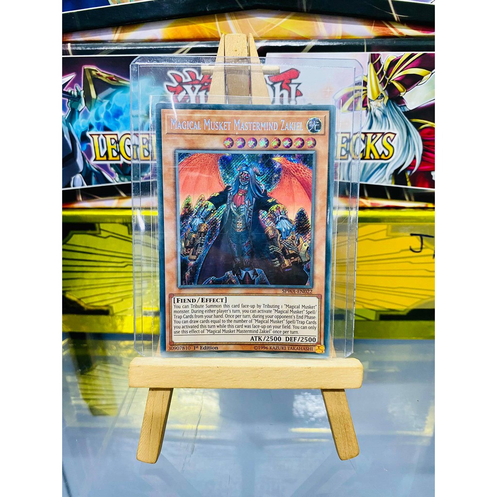 [ Dưa Hấu Yugioh ] Lá bài thẻ bài Magical Musket Mastermind Zakiel - Secret Rare - Tặng bọc bài nhựa bảo quản