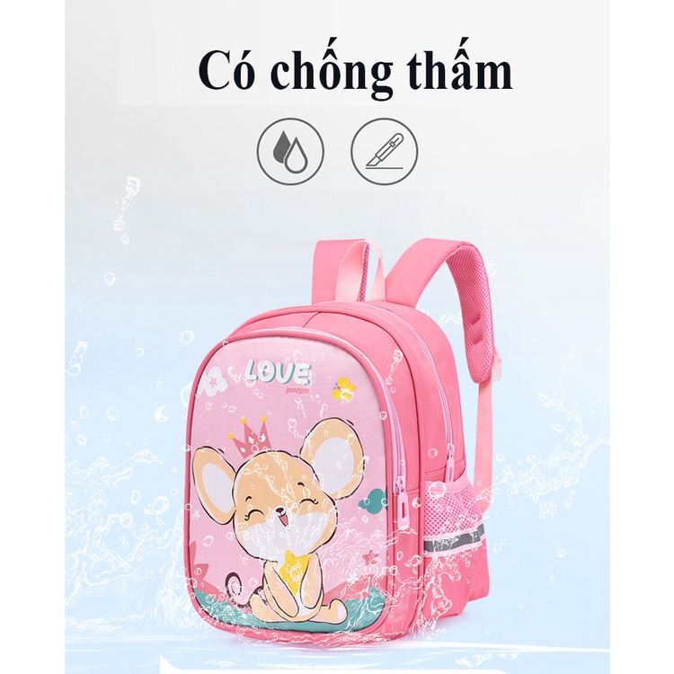 [Balo Mẫu giáo] Balo đi học mẫu giáo, mầm non cho bé trai bé gái siêu nhẹ hình chuột, khủng long đáng yêu ngộ nghĩnh