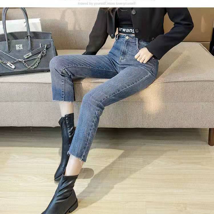 Quần Jean Lưng Cao Dáng Ôm Cài Nút Thiết Kế Mới Thời Trang Mùa Xuân Dành Cho Nữ