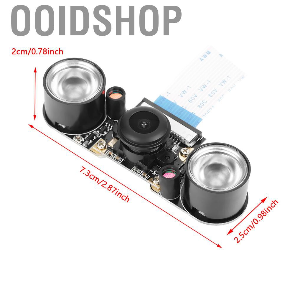 Ooidshop 5 Million Pixels Night Vision 130° Viewing Angle Camera Module Board For Raspberry Pi B 3/2