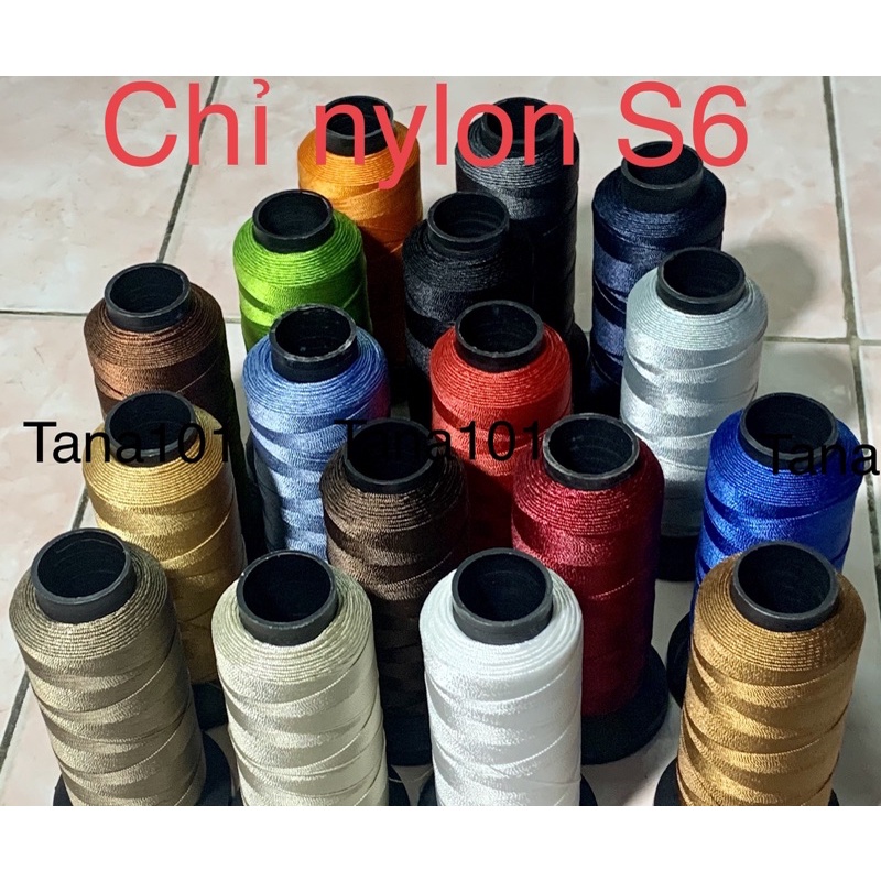 Chỉ nylon S6 may quần áo bò sợi to, khâu giày dép túi ví loại chuyên dụng