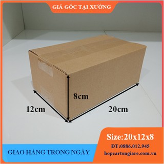 20x12x8 Combo 50 hộp carton đóng hàng 3 lớp giá tại xưởng, mua buôn liên hệ